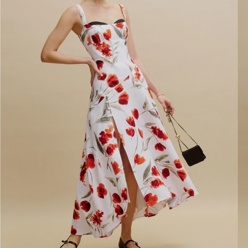 Reformation linen midi dress NWT